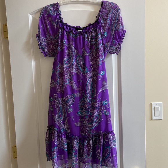 Beautiful paisley off the shoulder dress in size L - Picture 6 of 13